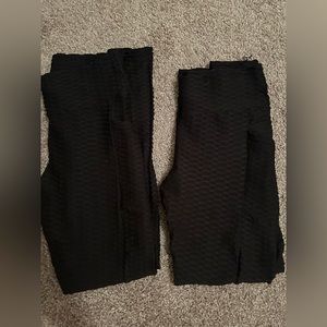 2 black peach lift leggings